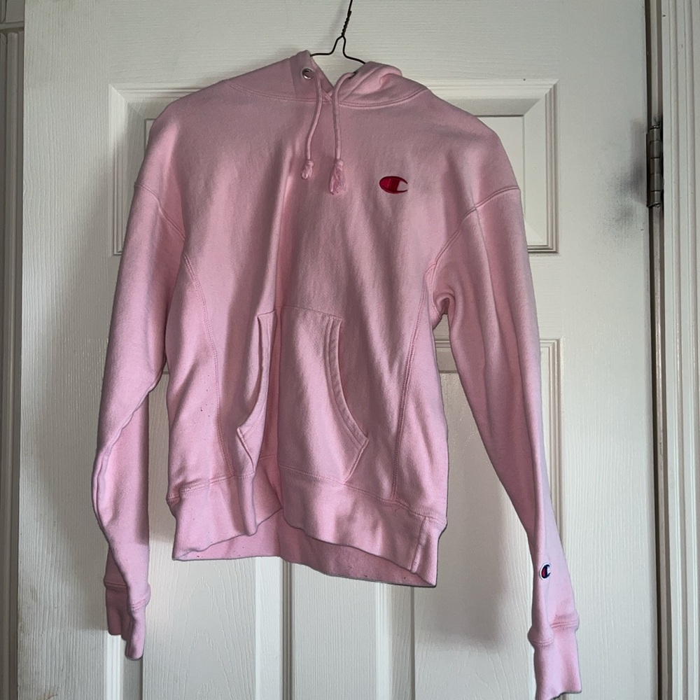 pink champion hoodie
